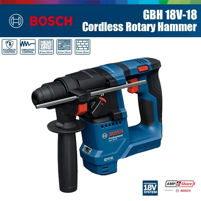 Power Tools Impact - Bosch GBH 18V-18 Cordless Rotary Hammer