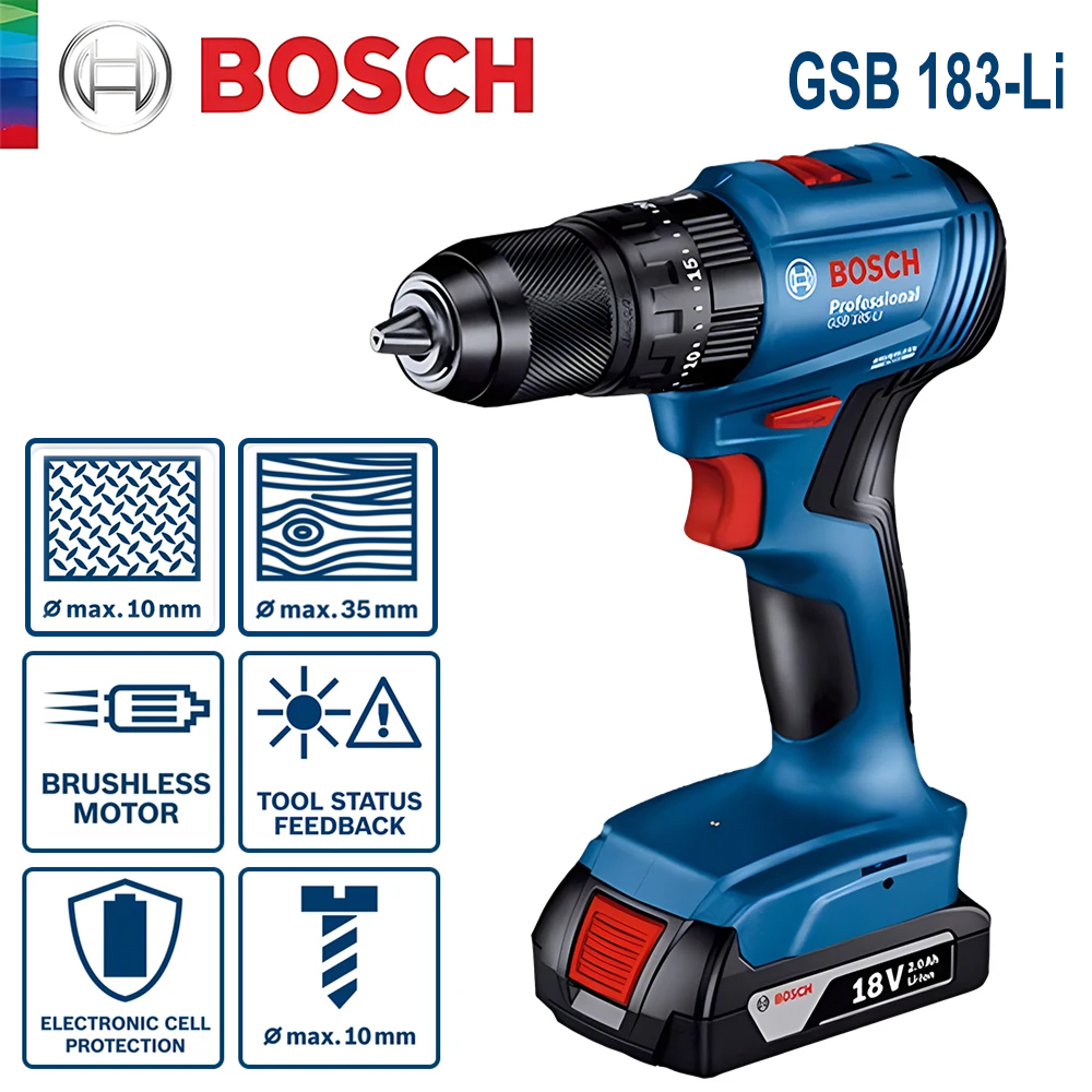 Power Tools Impact - Bosch GSB 183-LI Electric Drill Screwdriver